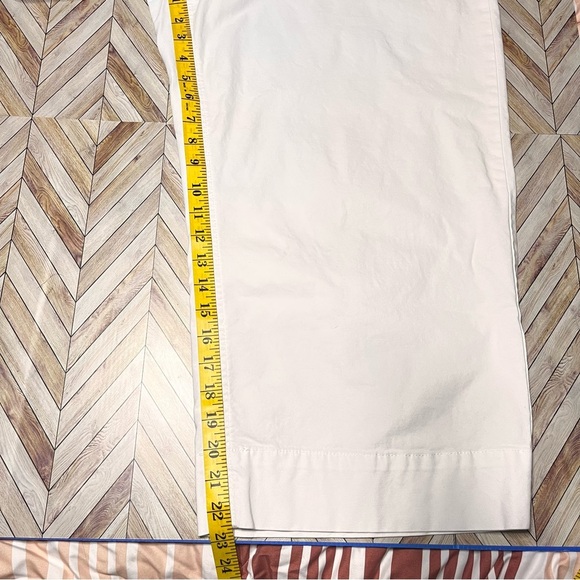 TALBOTS Wide Leg Crop Chino Pants‎ White Cotton Spandex Plus Size Spring Coastal - Picture 8 of 9
